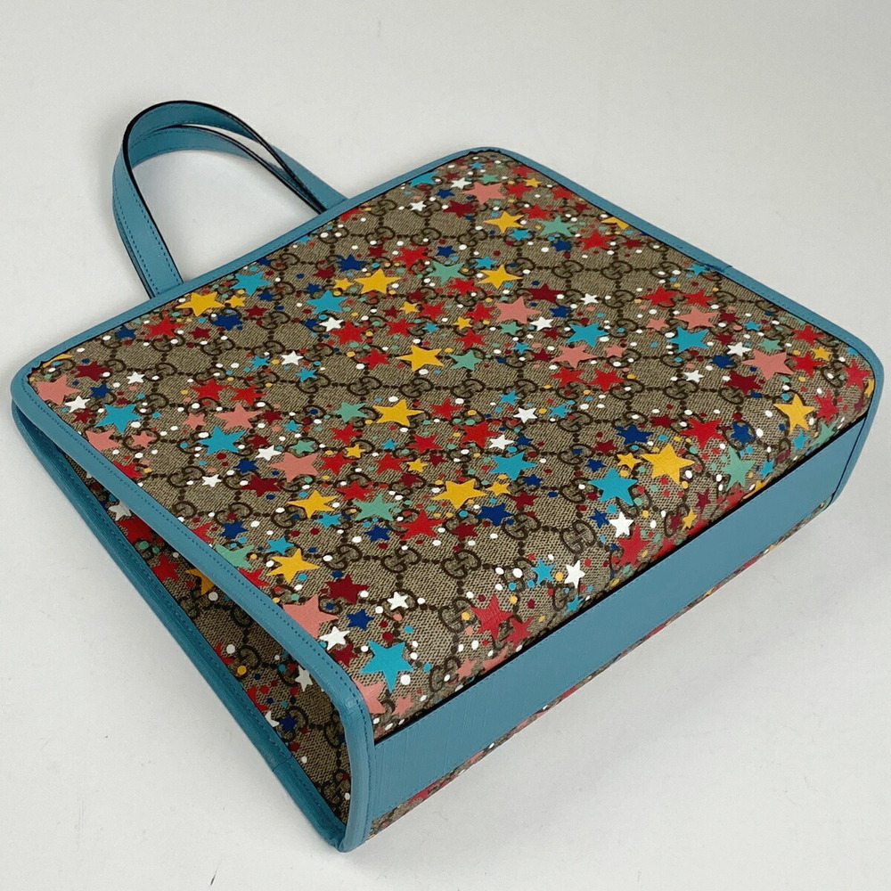 Gucci GG tote bag Star Supreme handbag canvas brown blue multicolor - Picture 2 of 7